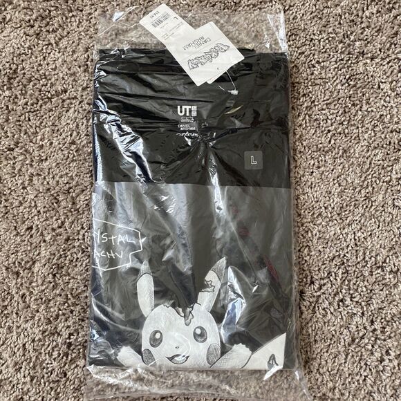 Daniel Arsham Uniqlo Crystal Pikachu Logo Tee Women’s Size Large NWT New Pokemon - Picture 1 of 3